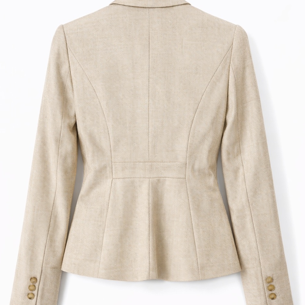 Beige Linen Blend Blazer XS Tailored Work Office Jacket The Limited - Picture 3 of 7